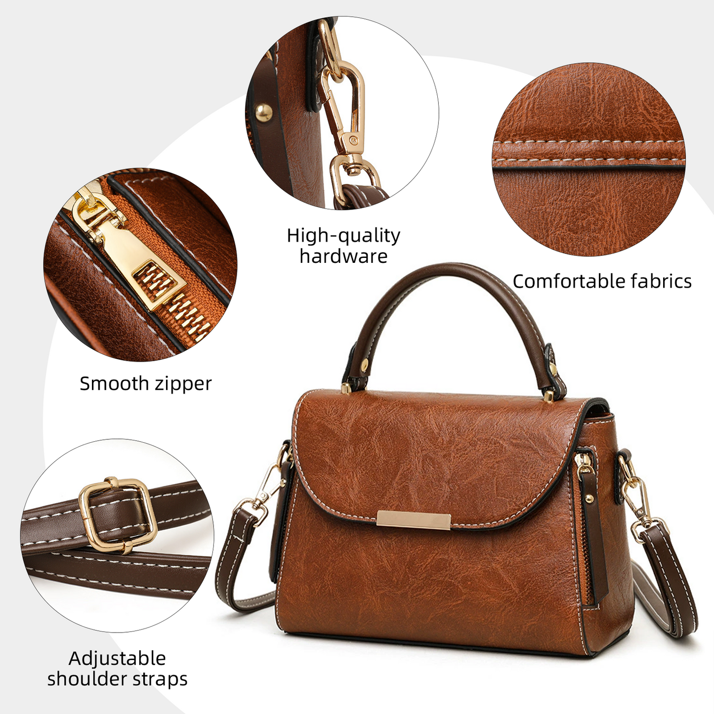 Xpurse Simple Vintage Crossbody Shoulder Bag