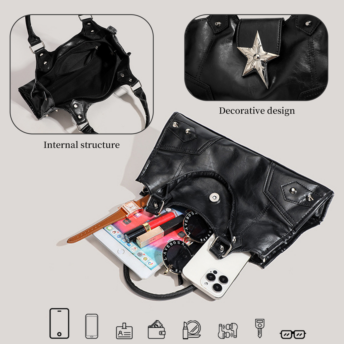 Xpurse Vintage Biker Soft Shoulder Bag
