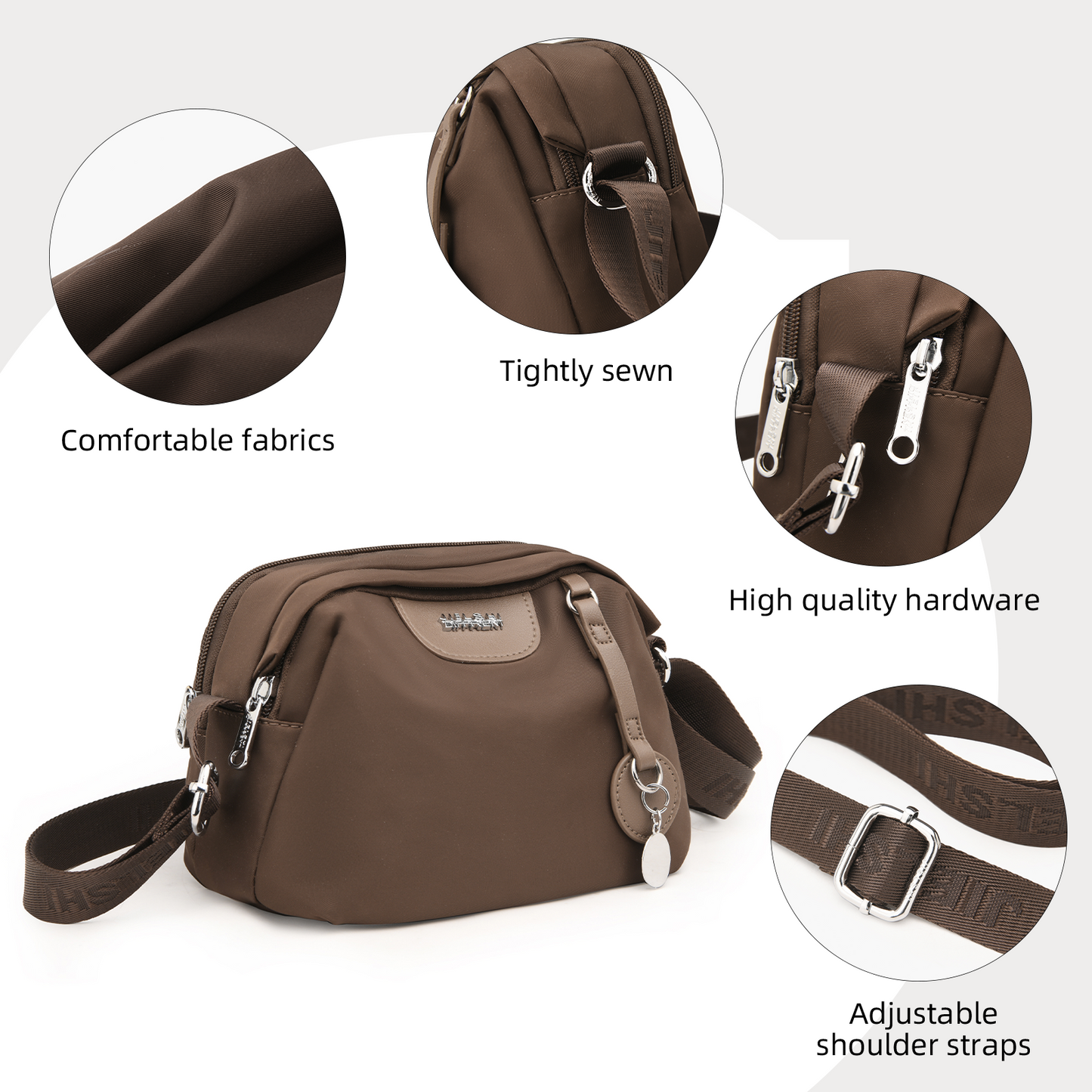 Xpurse Women's Shopper Bag, Casual Nylon Crossbody Bag