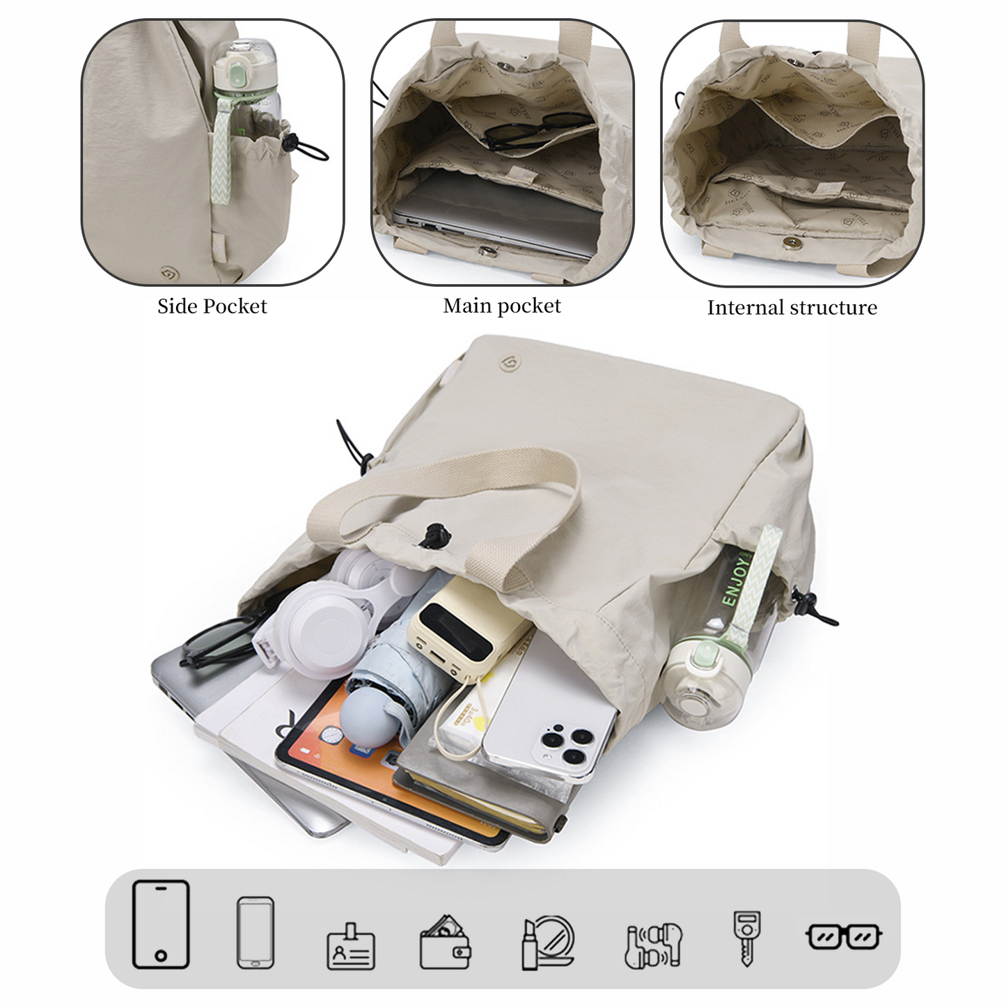 Xpurse Drawstring Nylon Casual Backpack