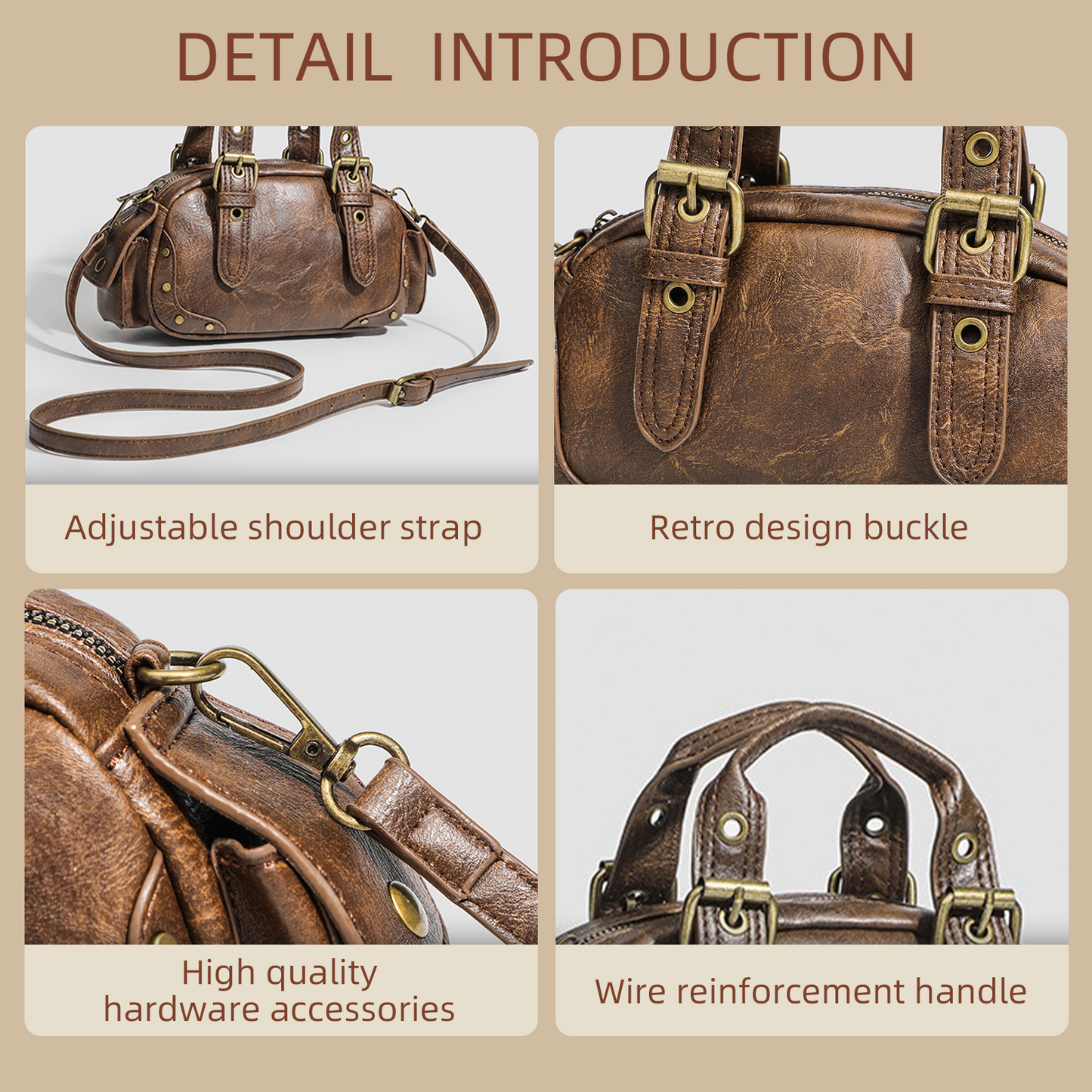 Xpurse Bowling Casual Handbag, Vintage Biker Bag
