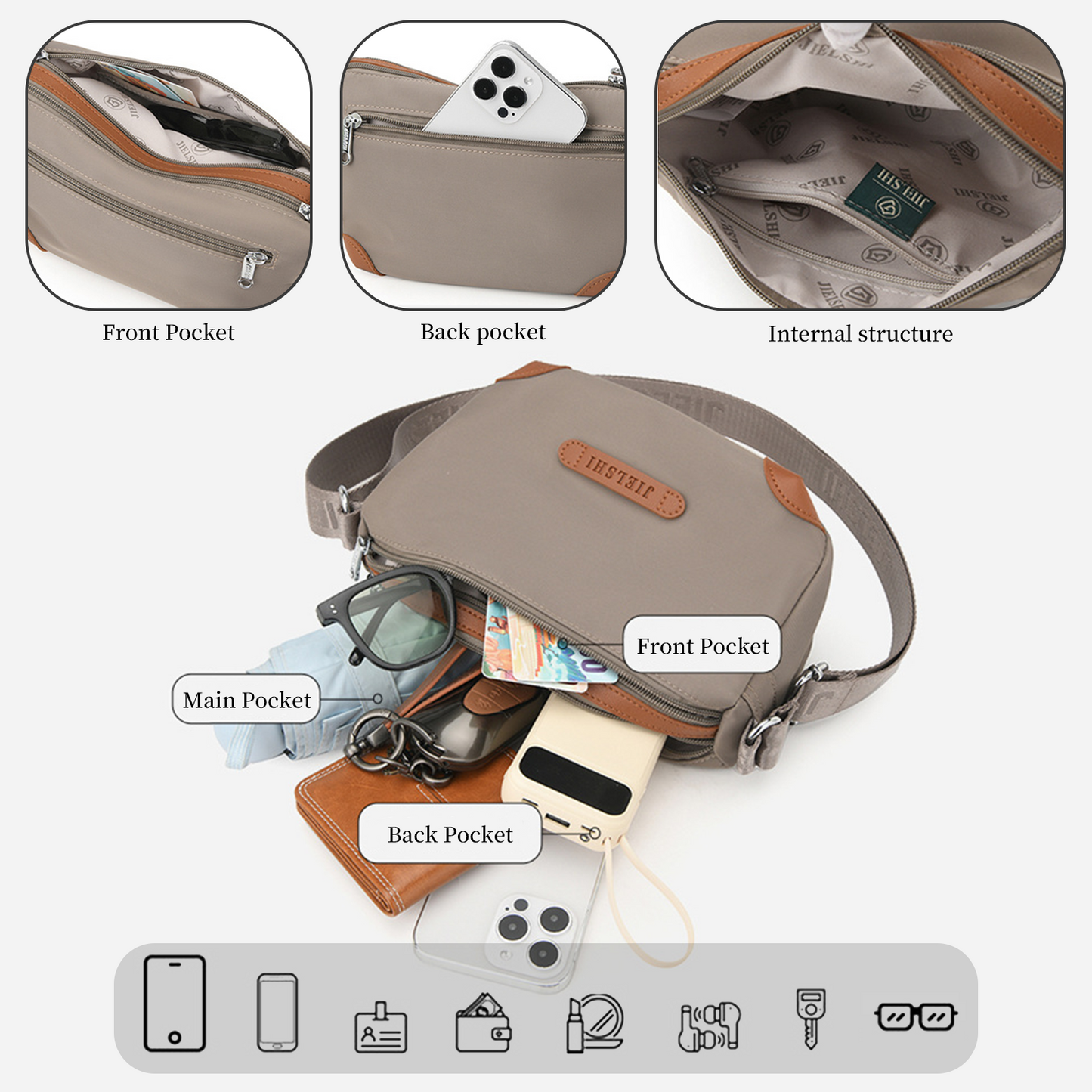 Xpurse Simple and Versatile Commuter Crossbody Bag