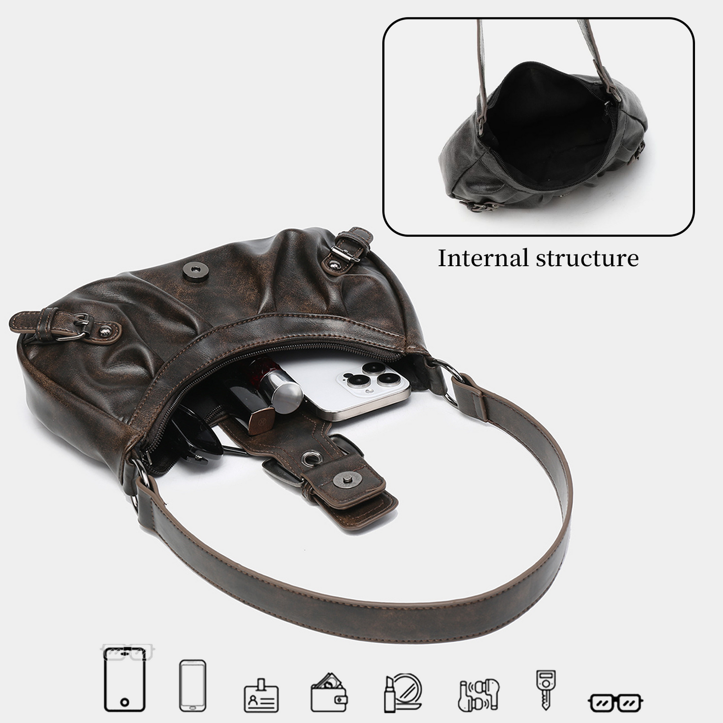 Xpurse Vintage Shoulder Bag Riding Style Underarm Bag