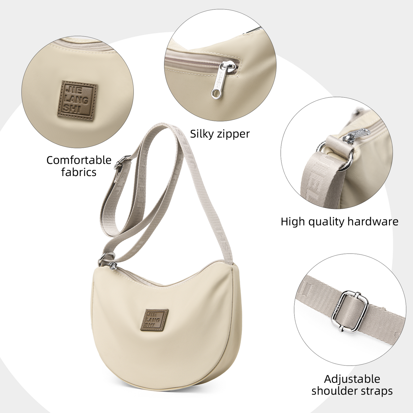 Xpurse Casual Crescent Bag Shoulder Bag, Commuter Crossbody Bag