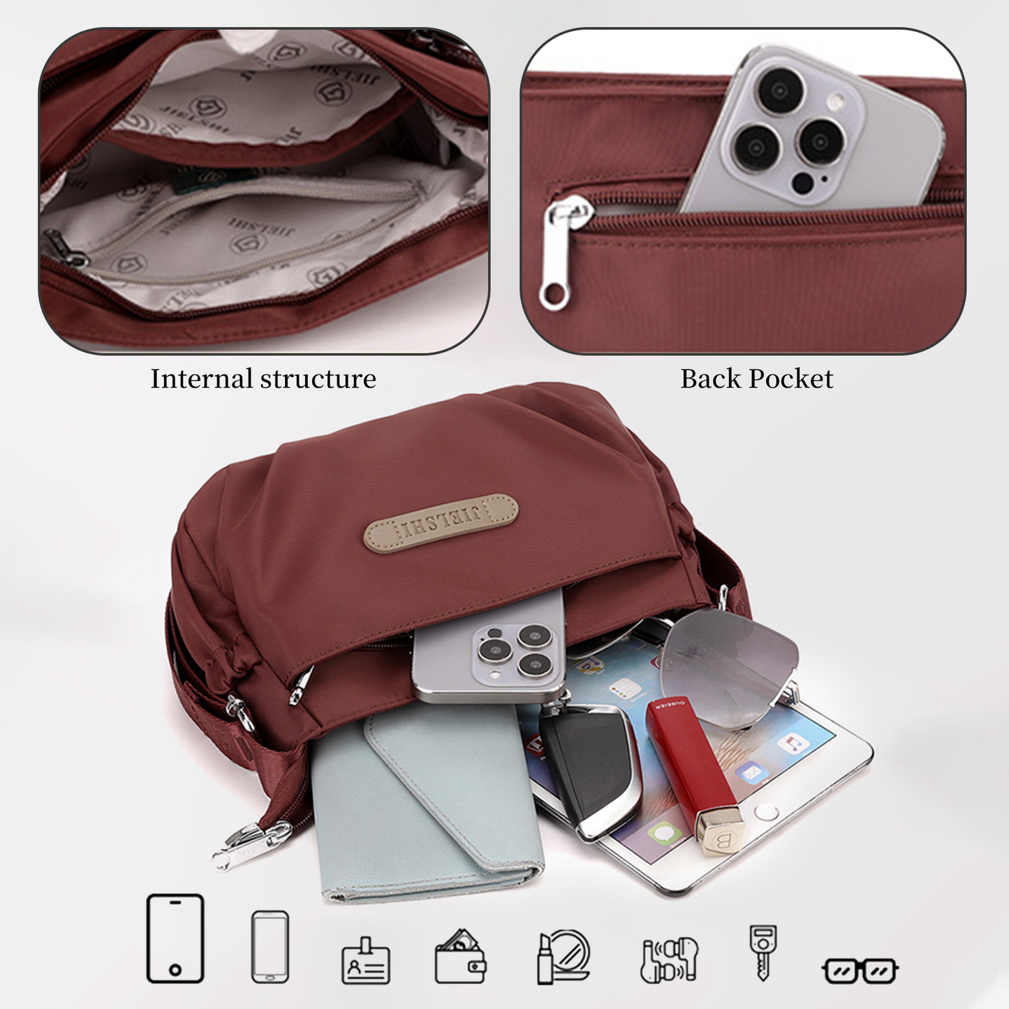 Xpurse Urban Simple Casual Shoulder Crossbody Bag