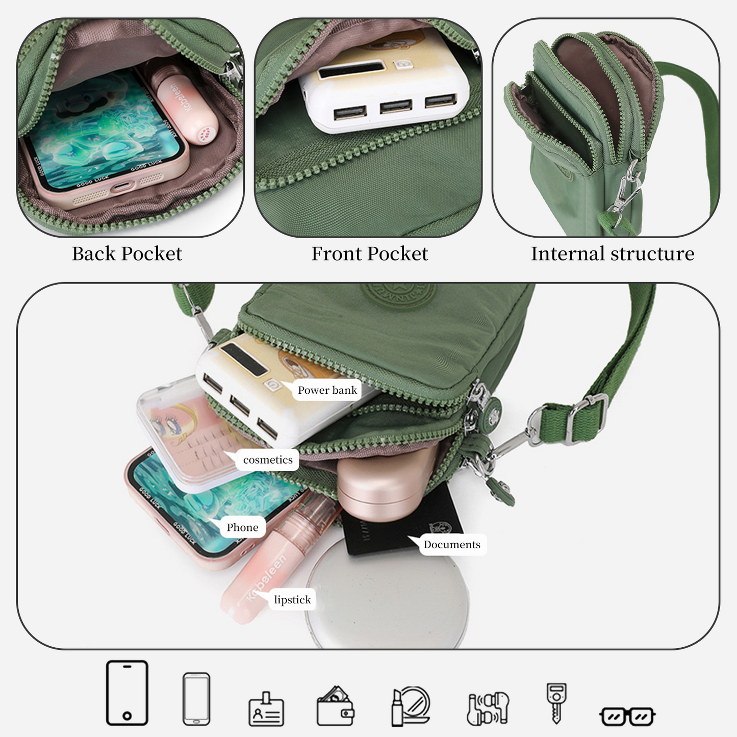 Xpurse  Multi-Layered Mini Crossbody Phone Bag