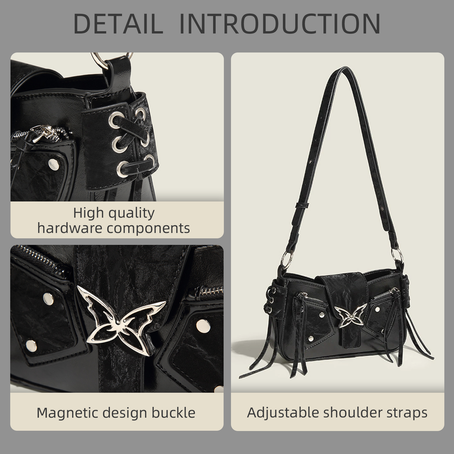 Xpurse One-Shoulder Stylish Butterfly Square Bag