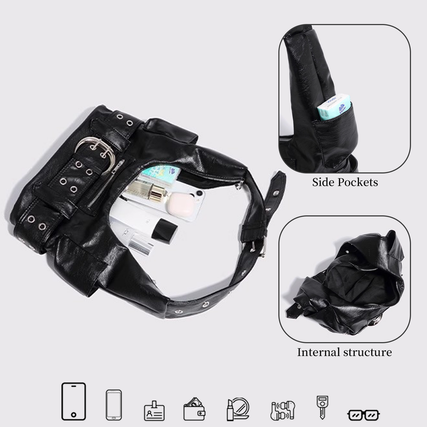 Xpurse Biker Vintage Shoulder Armpit Bag