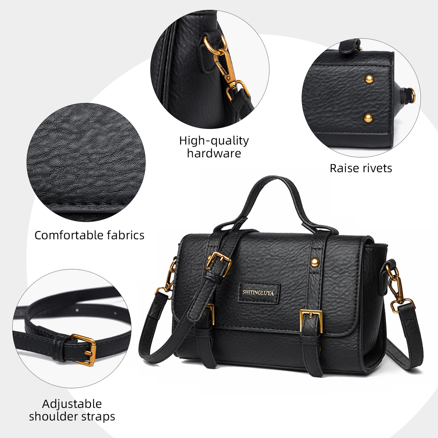 Xpurse  Vintage PU Postman Crossbody Bag