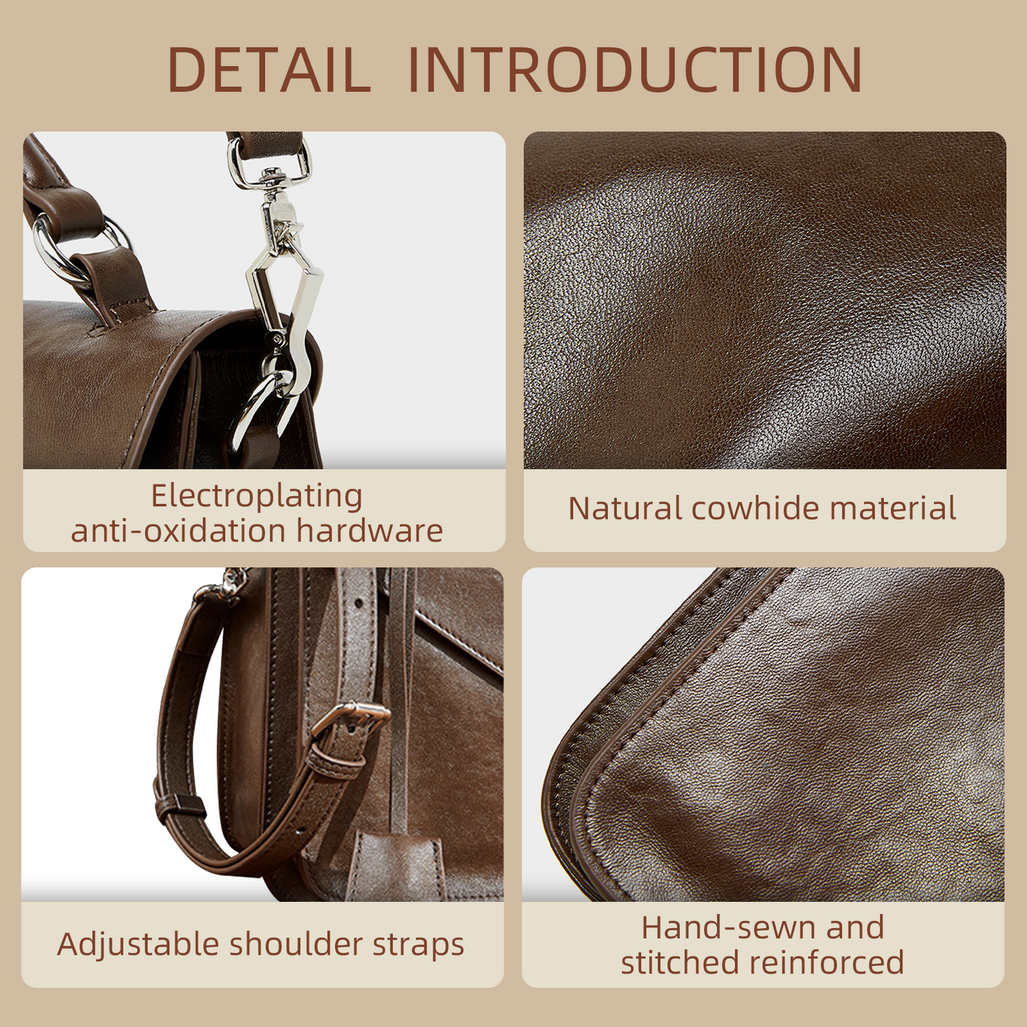 Xpurse Women's Cowhide Casual Vintage Messenger Bag