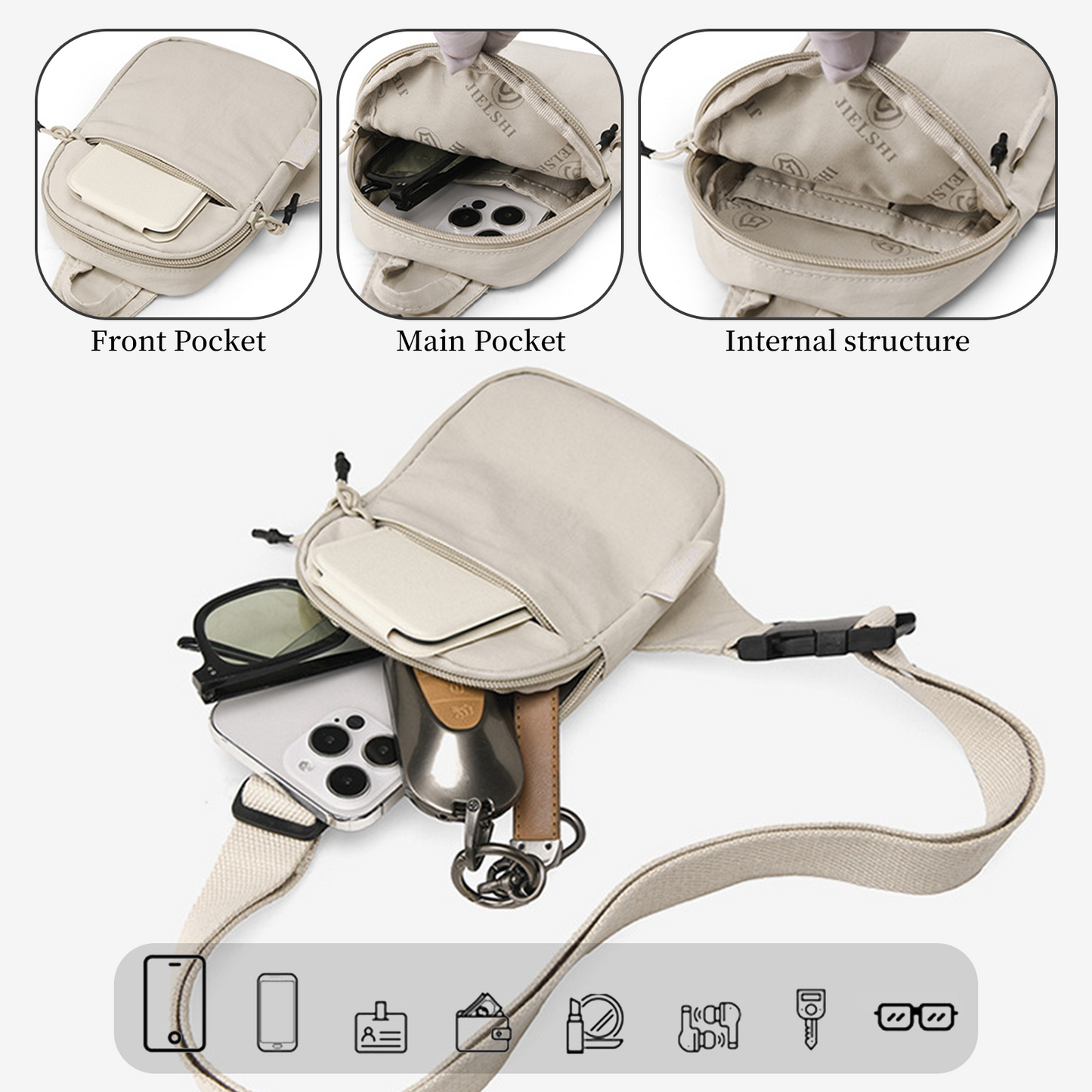 Xpurse Women's Casual Fashion Crossbody Chest Bag