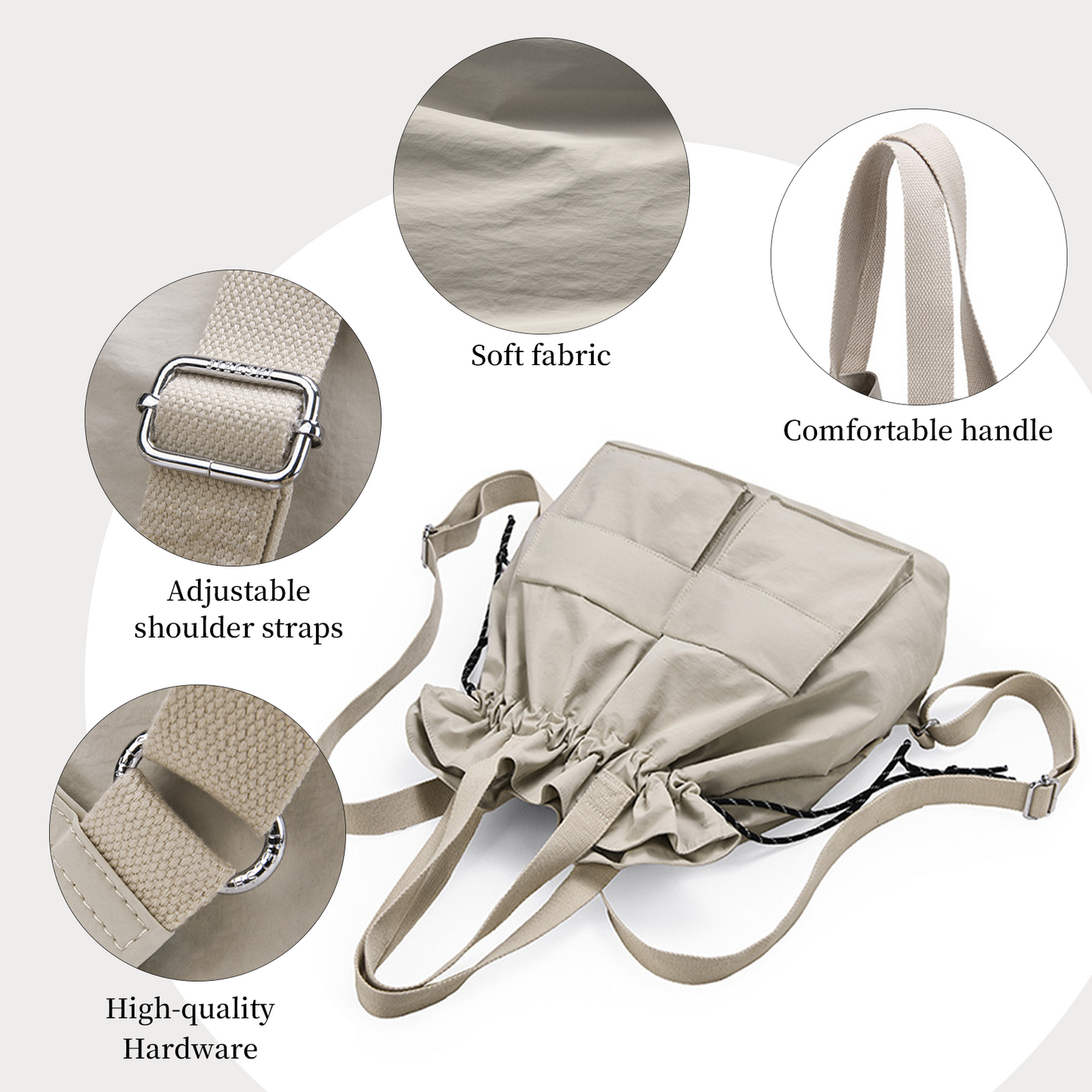 Xpurse Drawstring Simple Casual Backpack