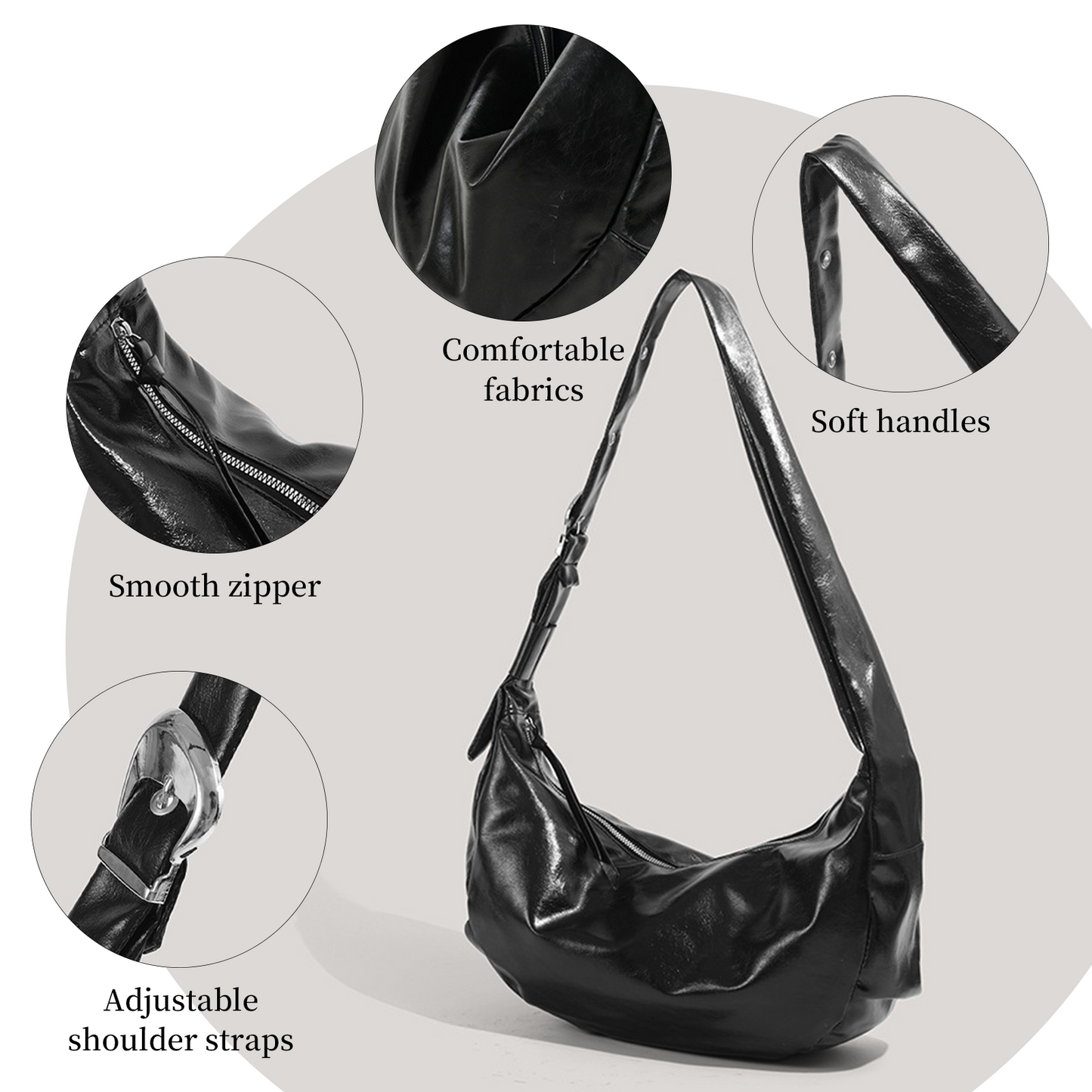Xpurse Stylish Solid Color Casual Shopping Handbag