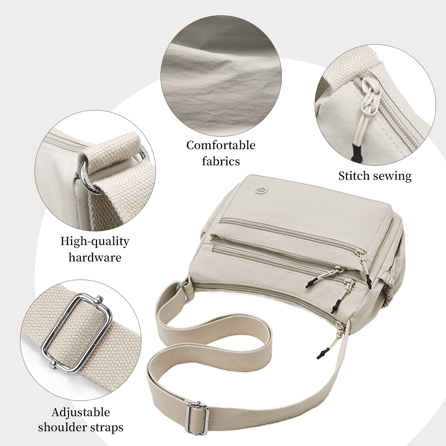 Xpurse Simple Casual Crossbody Multi-Functional Dumpling Bag