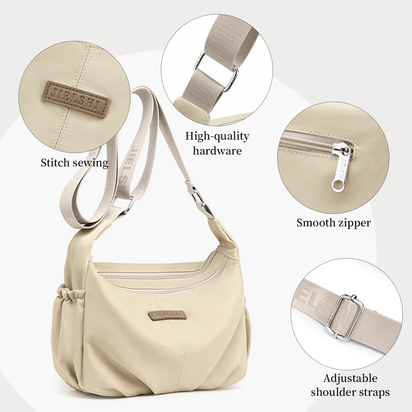 Xpurse Casual Nylon Shopping Crossbody Bag