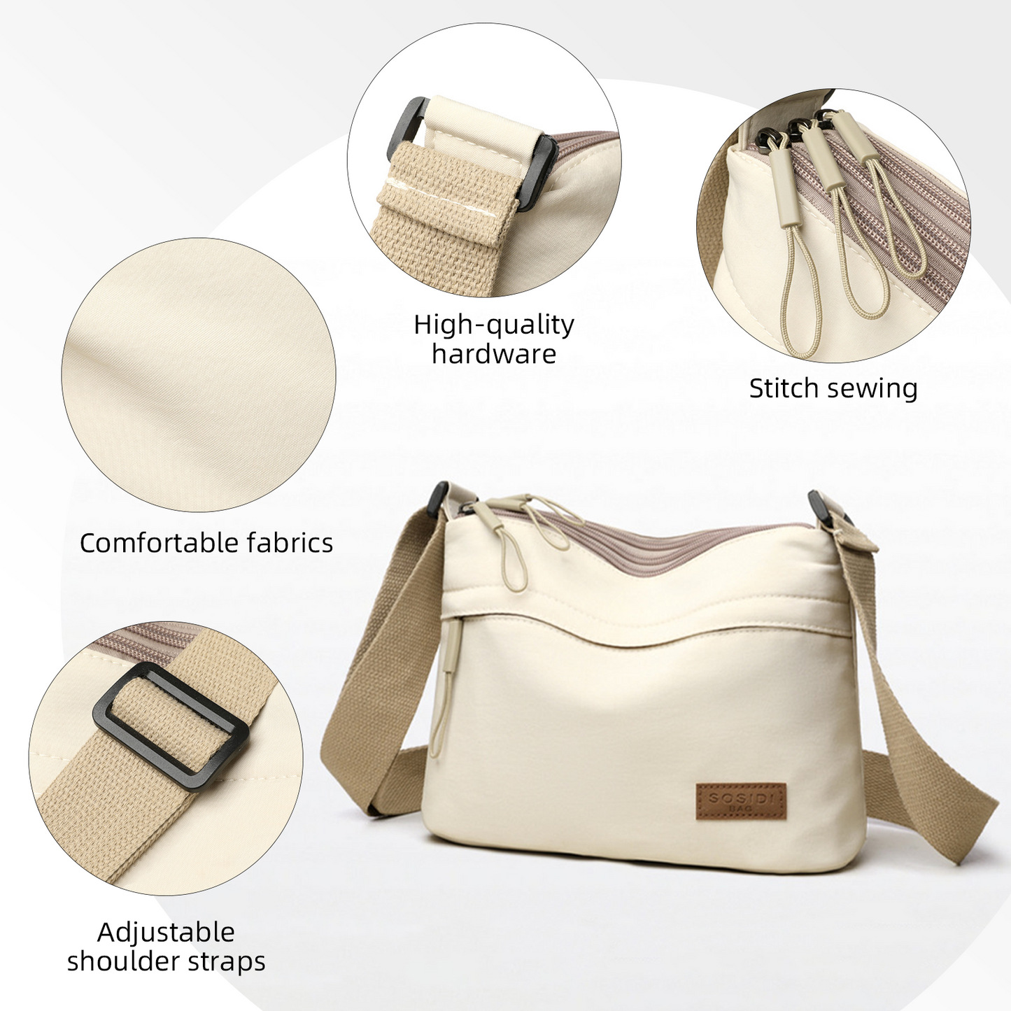 Xpurse Women's Square Casual Commuter Crossbody Bag