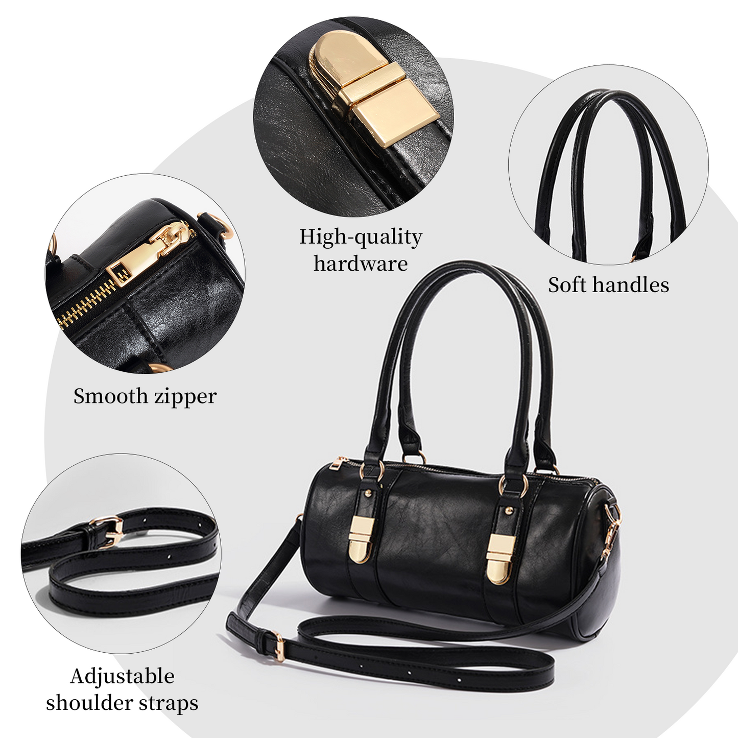 Xpurse Vintage Cylinder Fashion Crossbody Bag