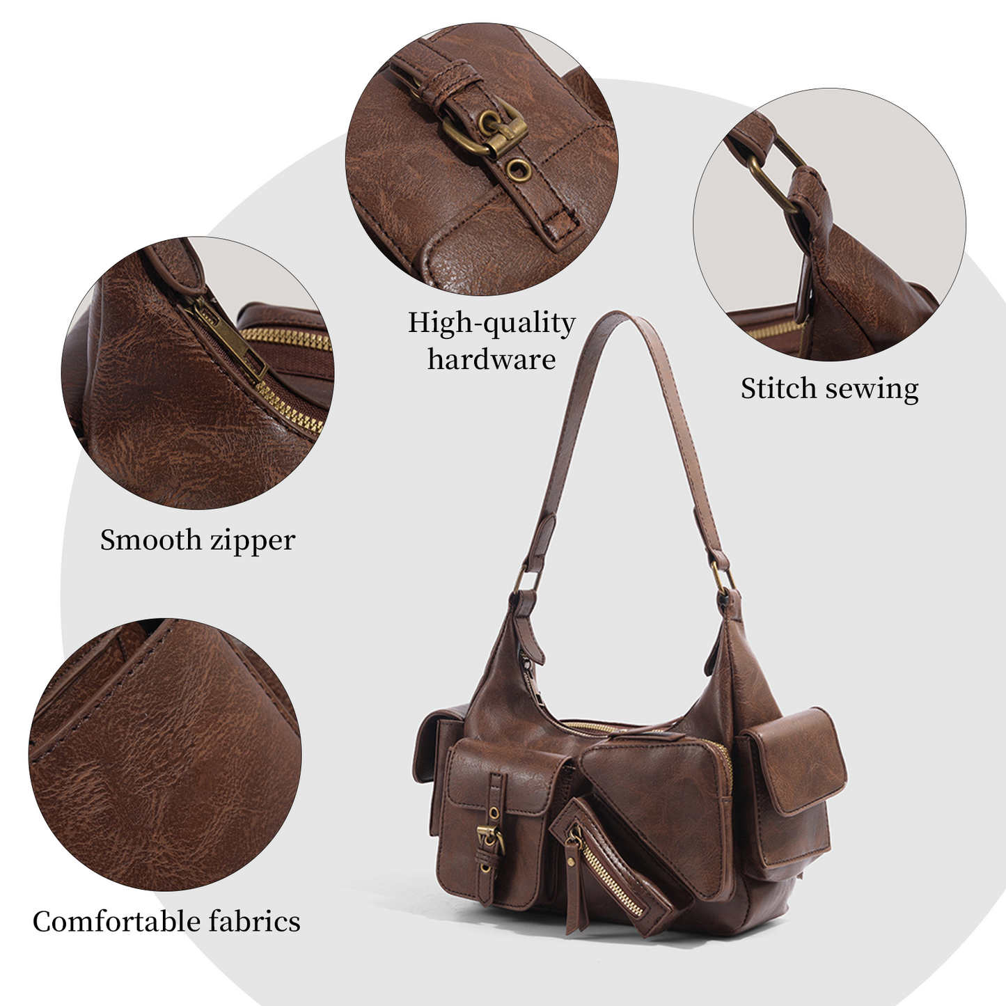 Xpurse Vintage Fashion Multi-Layered Handbag Cycling Bag