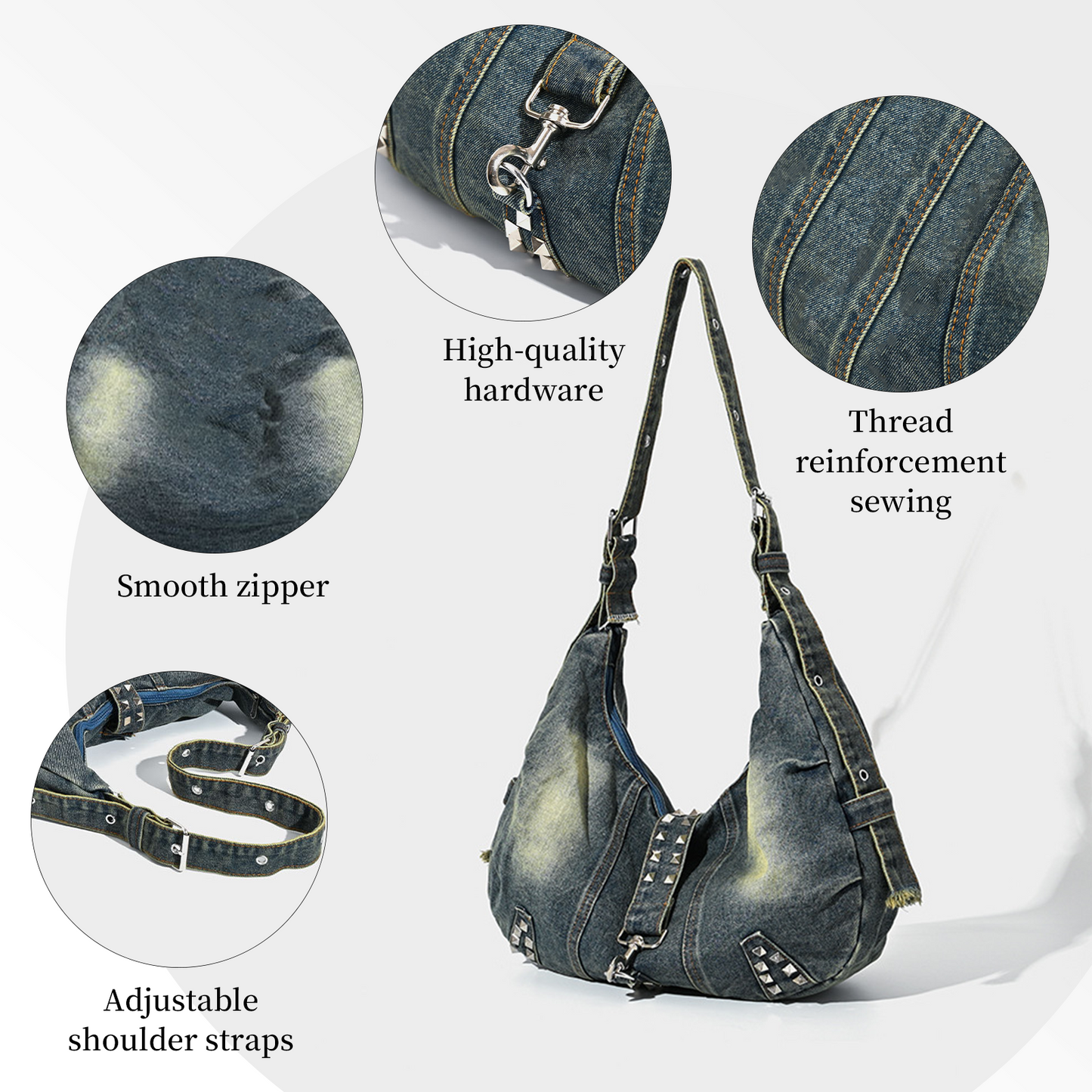 Xpurse Women's Commuter Denim Shoulder Bag