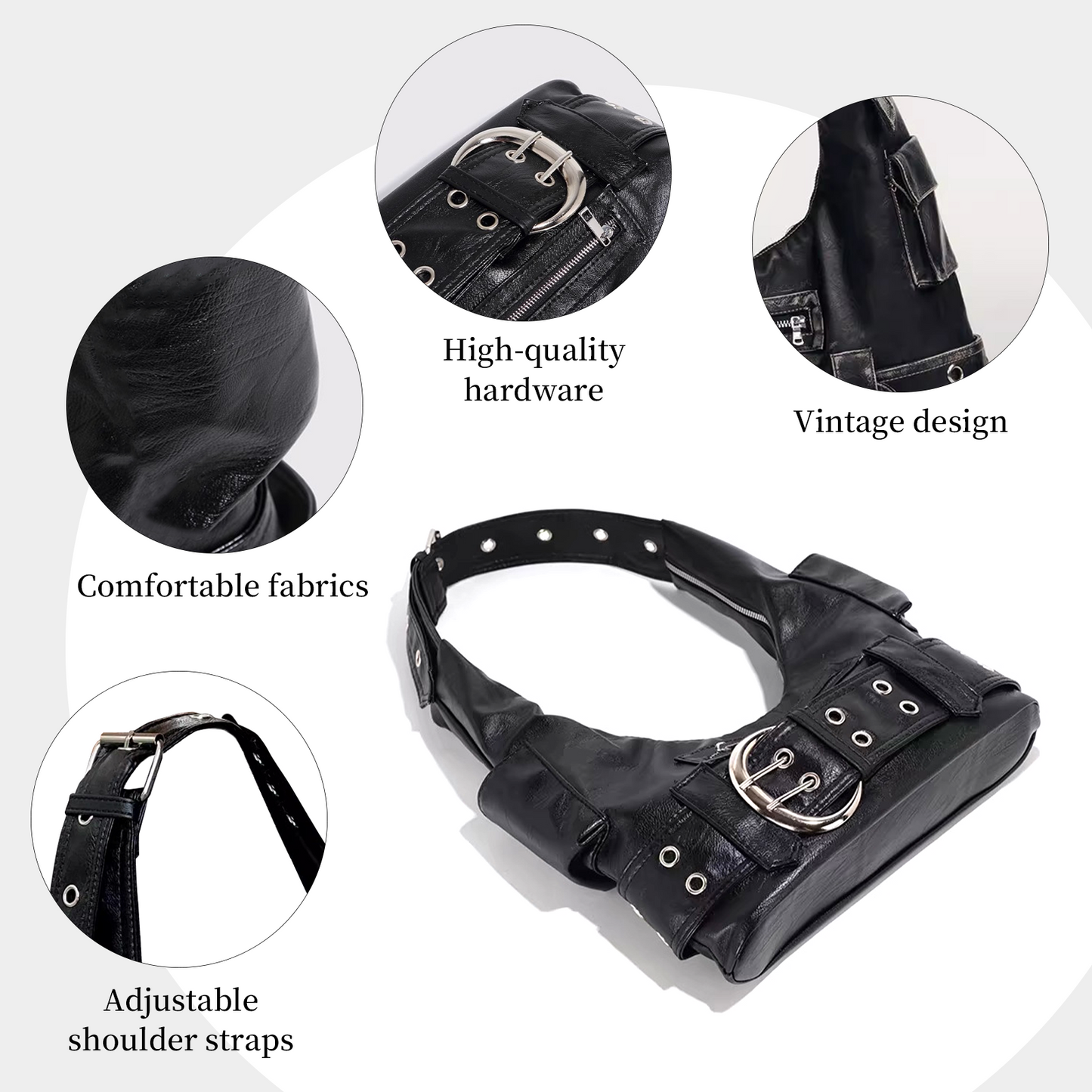 Xpurse Biker Vintage Shoulder Armpit Bag
