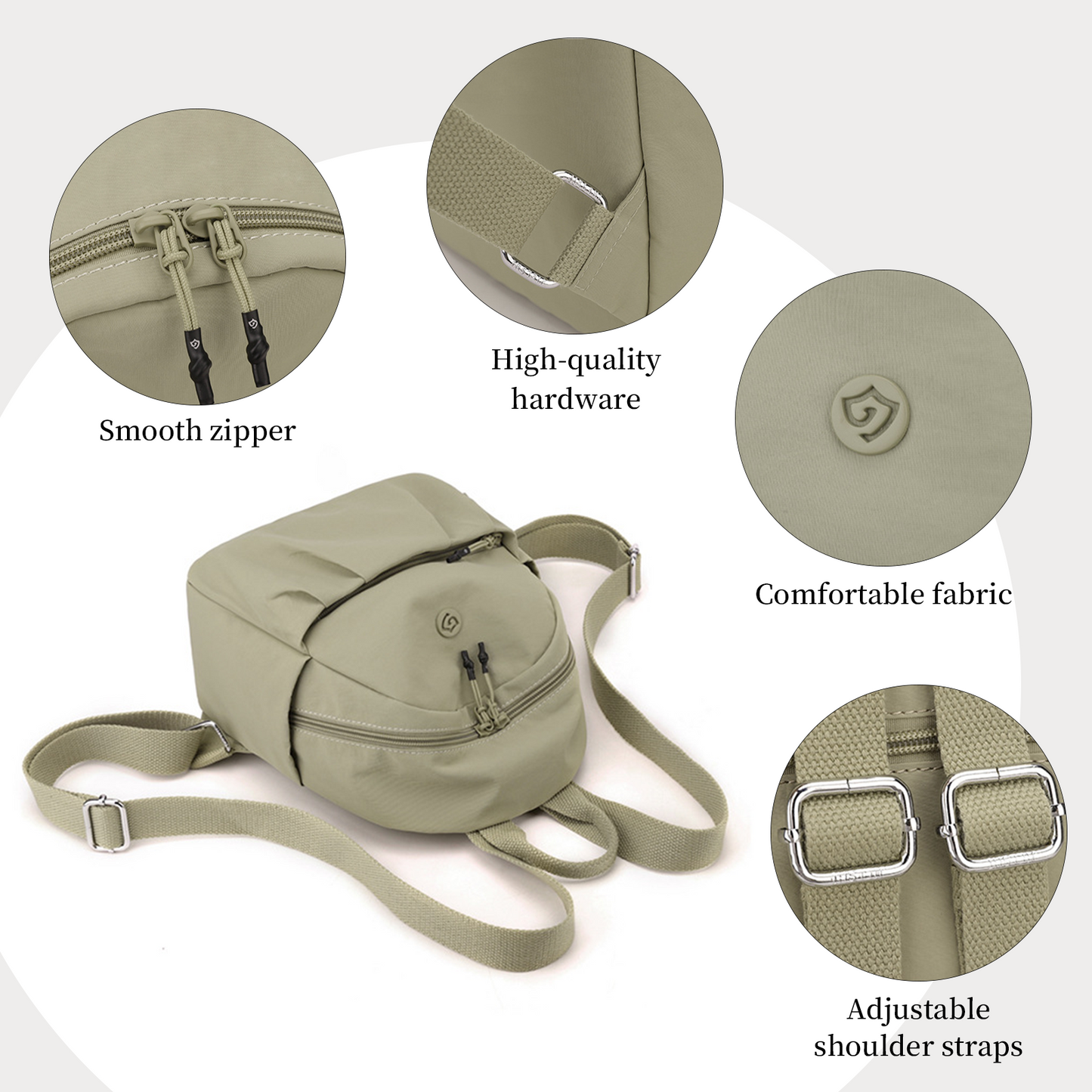 Xpurse Solid Color Simple Multifunctional Backpack