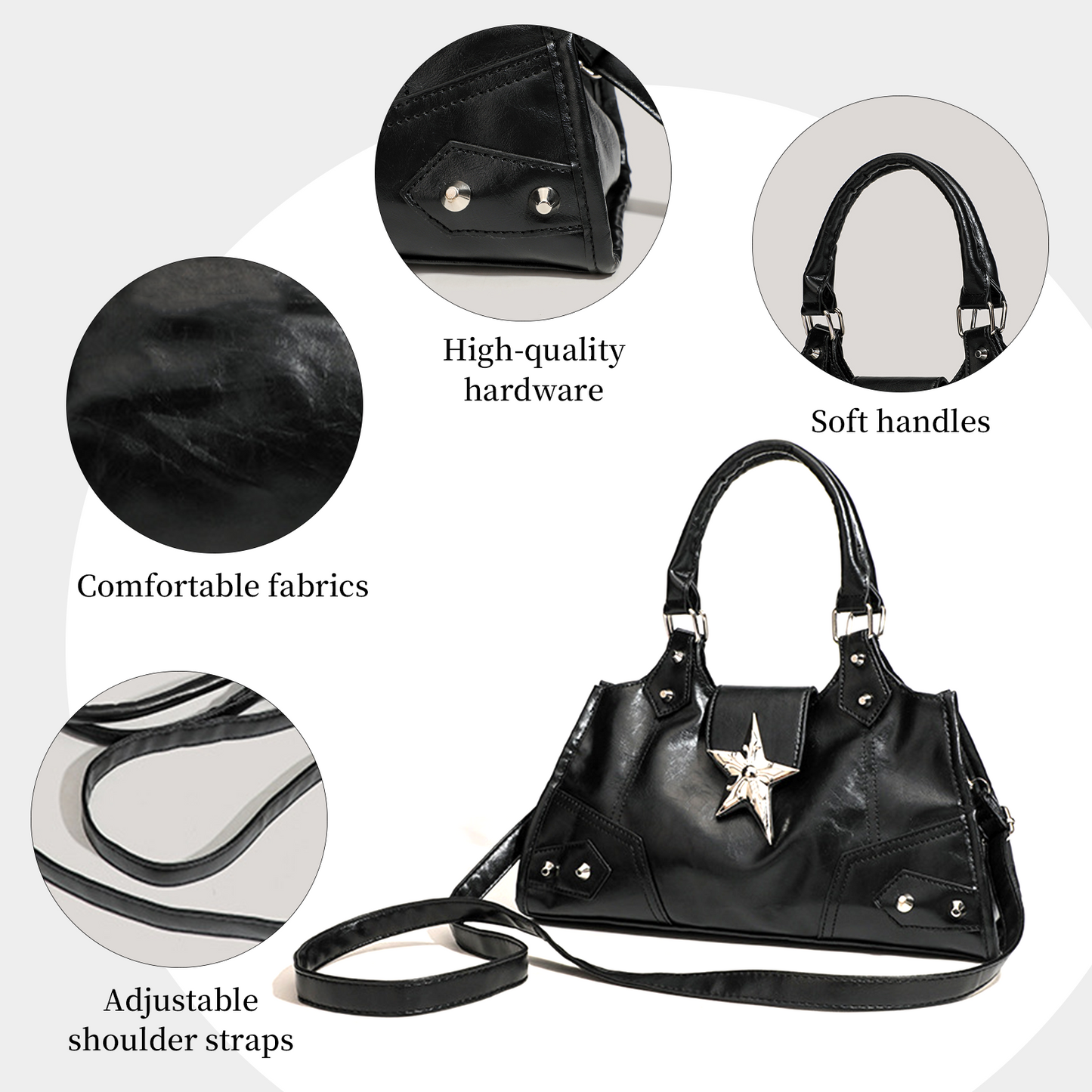 Xpurse Vintage Biker Soft Shoulder Bag