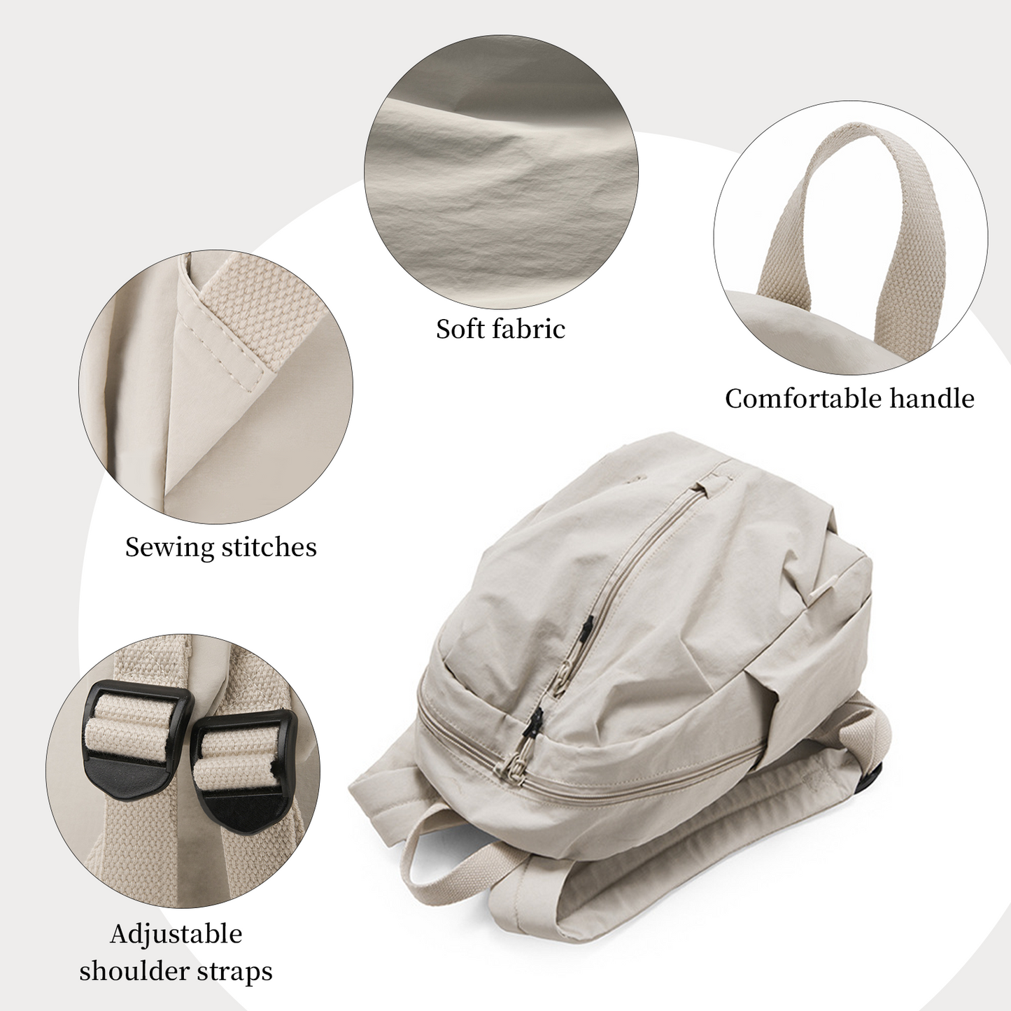 Xpurse Solid Color Multifunctional Simple Backpack