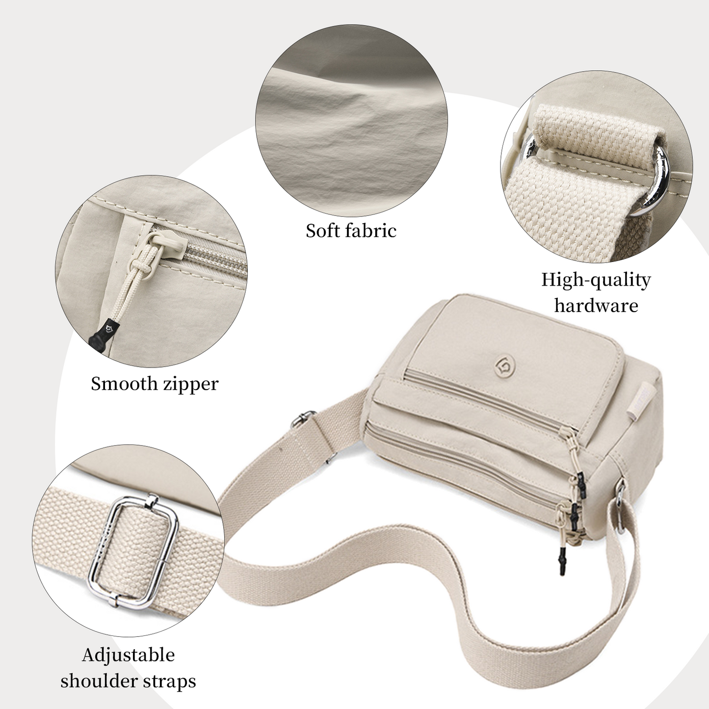 Xpurse Ultra-Light and Simple Multi-Pocket Crossbody Bag