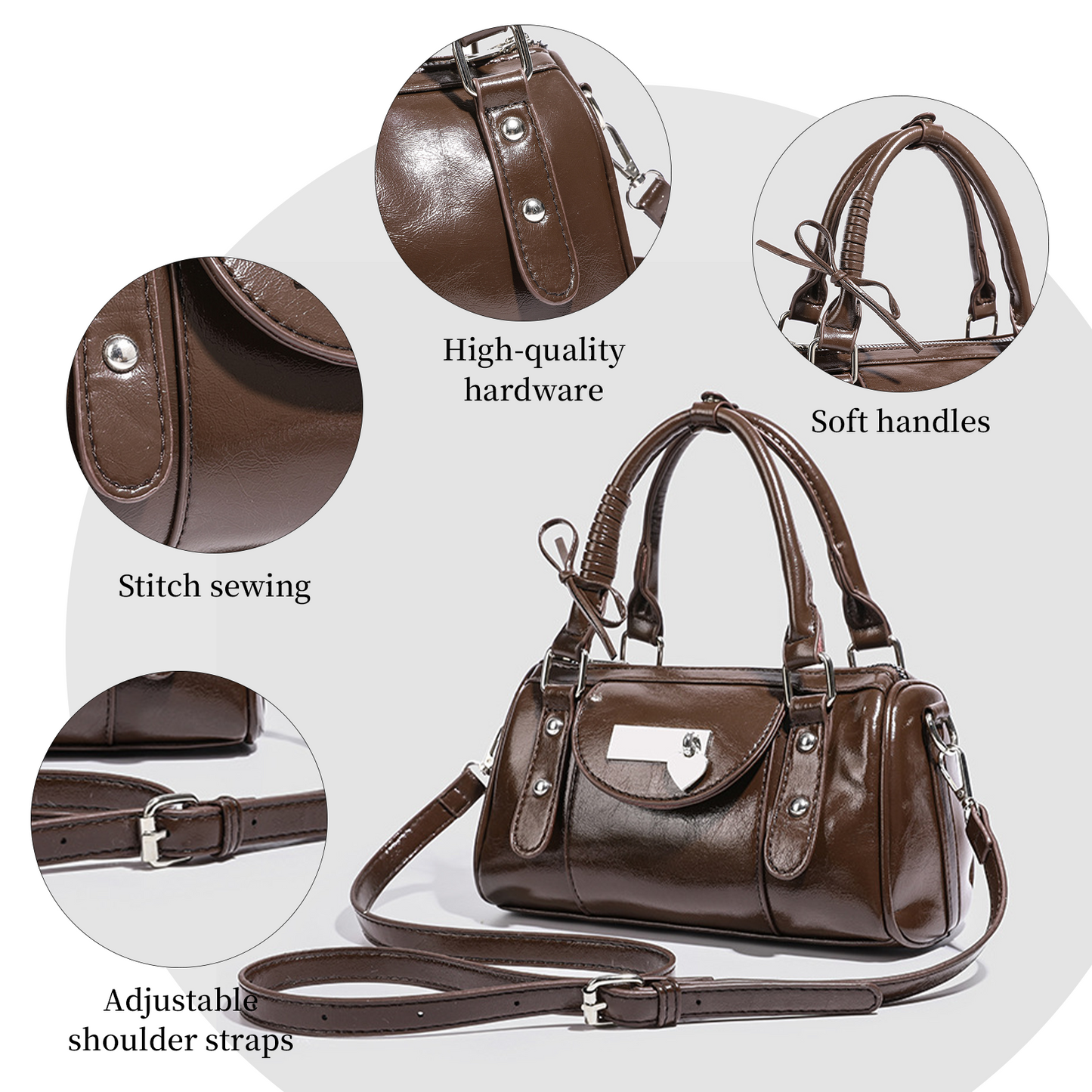 Xpurse Vintage Texture Hardcover Handbag
