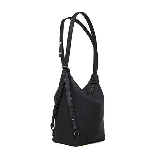 Xpurse Women's Shoulder Bag, Leather Backpack, Vintage Tote Bag in Cowhide Leather on the Top, Adjustable Closure Bag