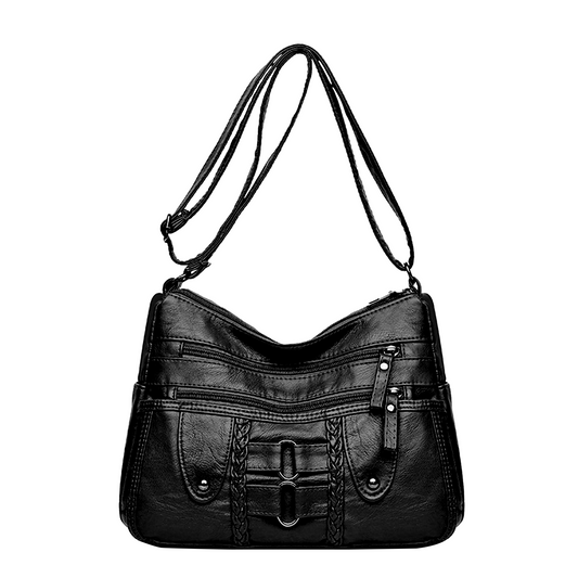 Xpurse Women's Shoulder Bag, Multifunctional Large Capacity PU Tote Bag, Vintage Soft Leather Crossbody Bag, Adjustable Large Bag