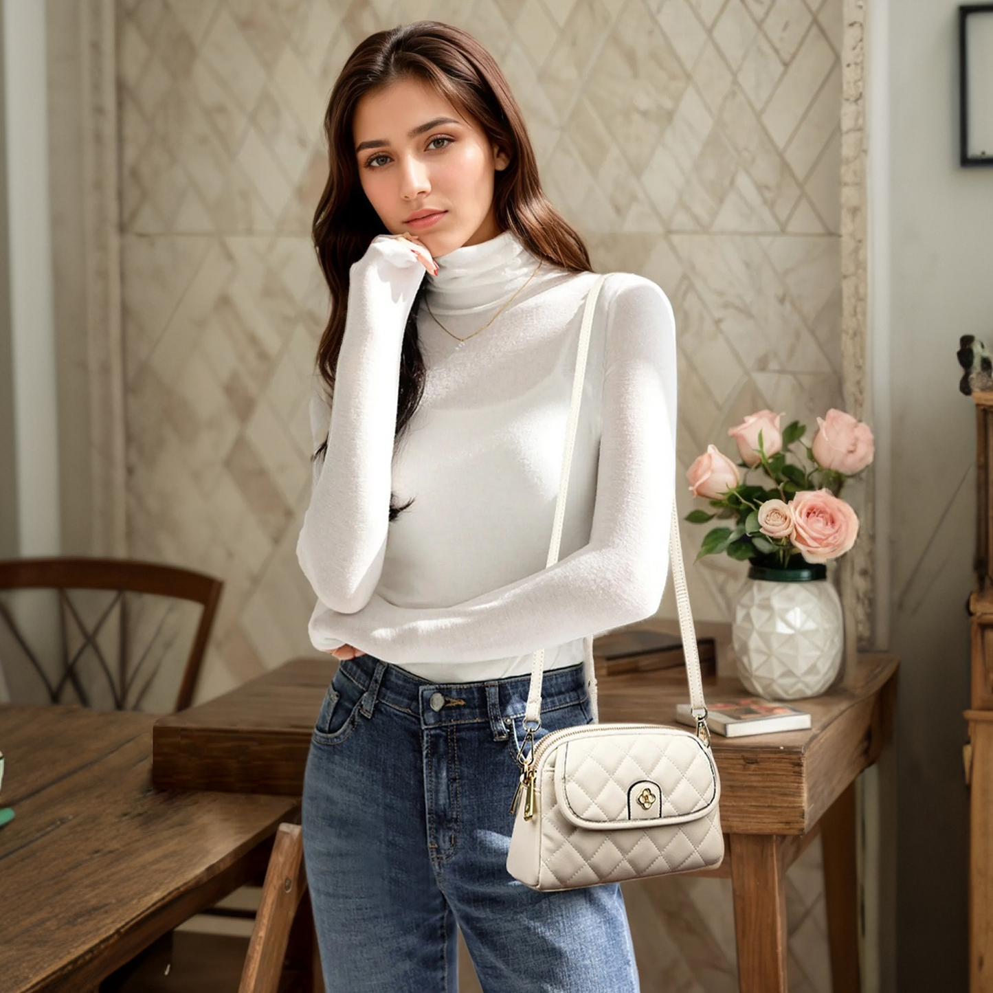 Xpurse Vintage Square Commuter Shoulder Bag