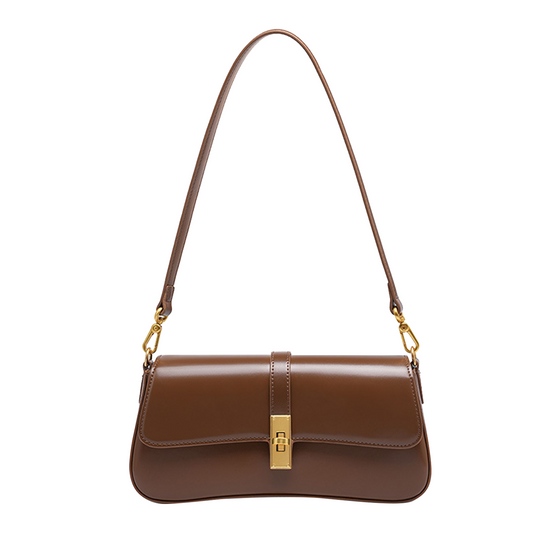 Xpurse Women's Cowhide Shoulder Bag, Underarm Bag, Vintage Leather Crossbody Bag, Adjustable Multi-Purpose Bag